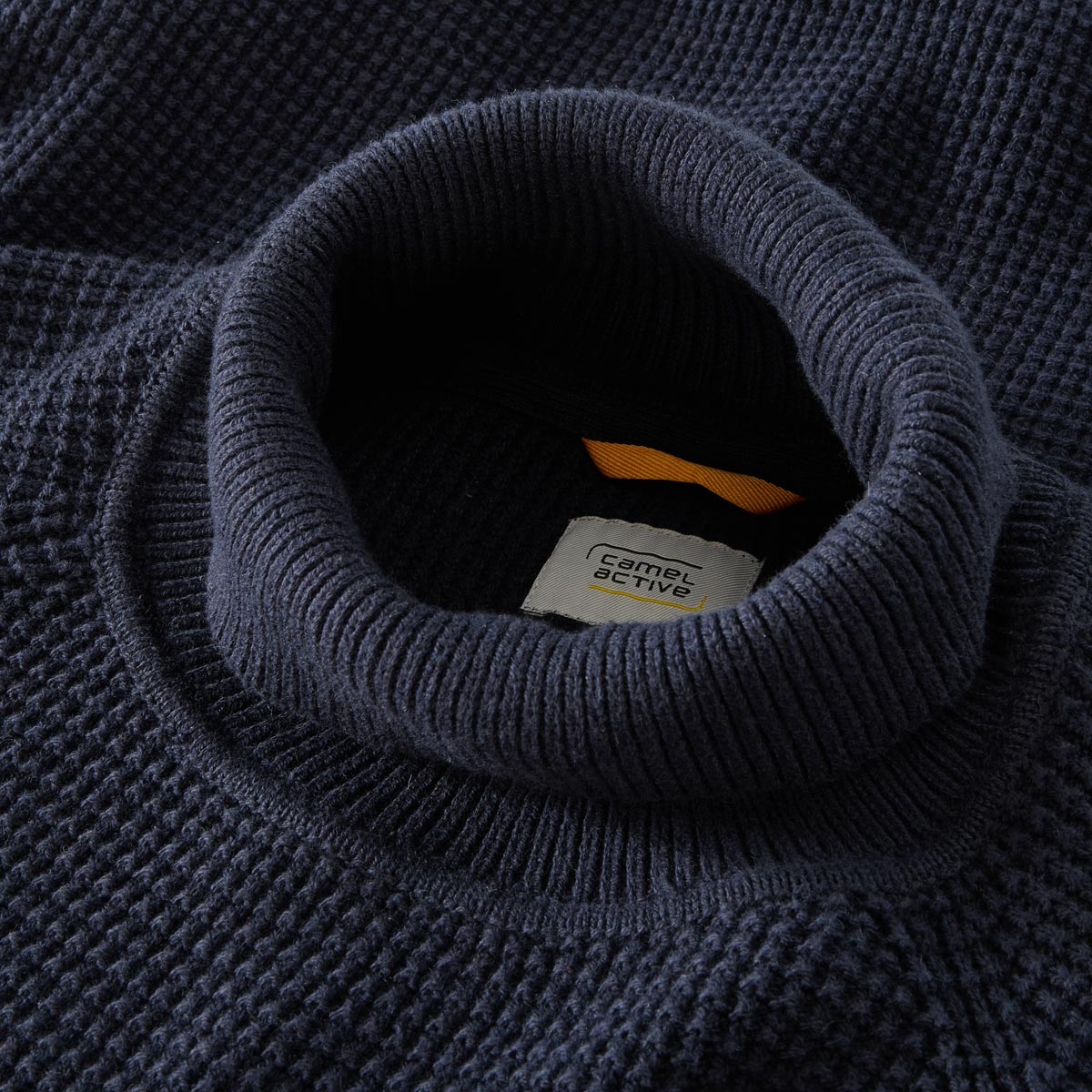 camel active Strickpullover mit Rollkragen dunkelblau