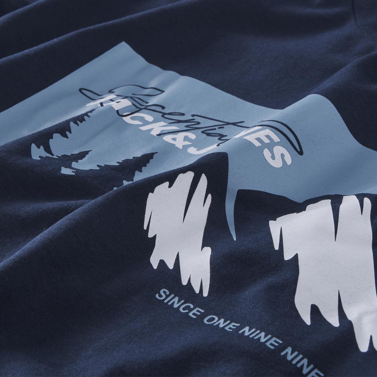 Jack&Jones T-Shirt mit Motiv-Print marine