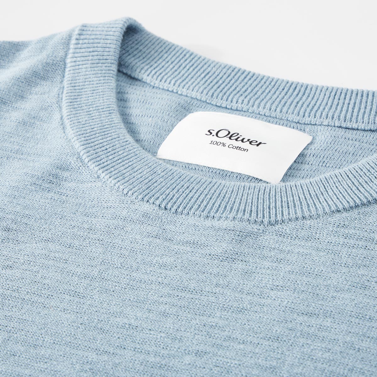 s.Oliver Pullover aus Baumwollstrick hellblau