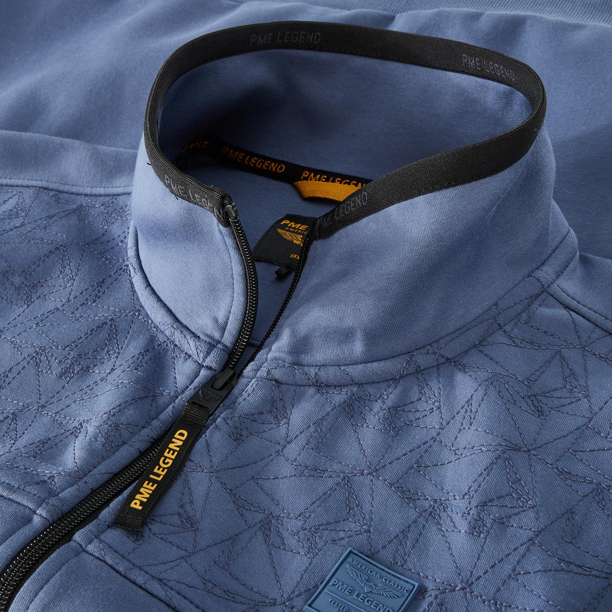 PME LEGEND Sweatjacke mit Stretch mittelblau