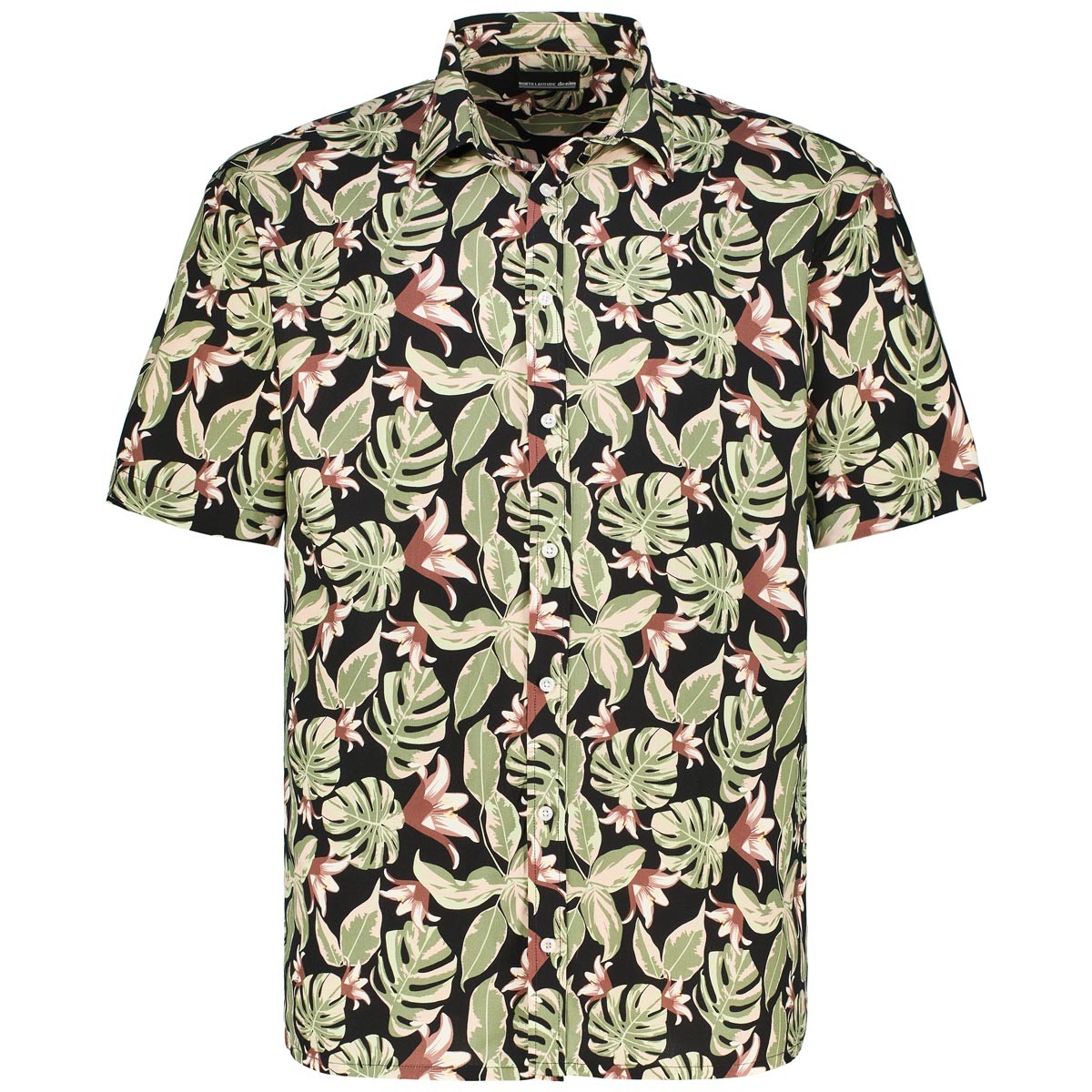 North Freizeithemd mit floralem Muster Farbe schwarz Größe: 5XL günstig online kaufen