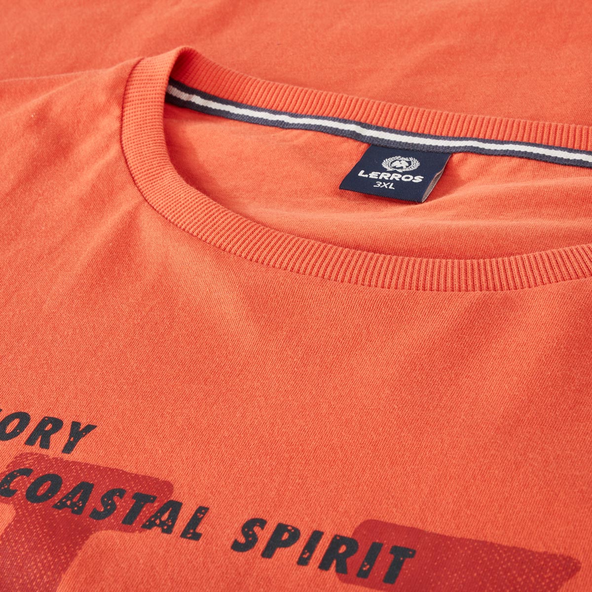 Lerros T-Shirt mit Motiv-Print Farbe orange Größe: 4XL günstig online kaufen