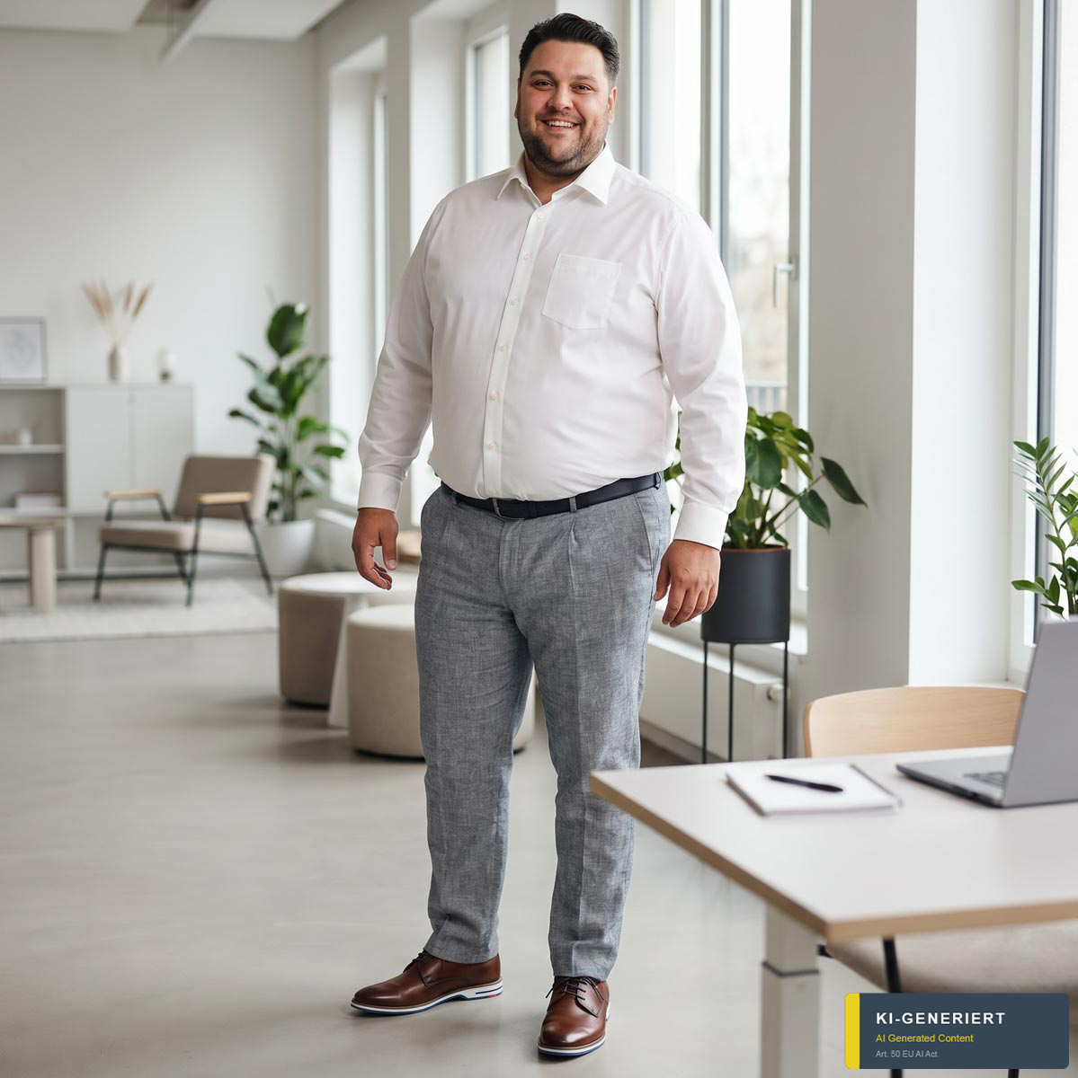 Weis Chino mit Leinen "Tyson D", Regular Fit blau