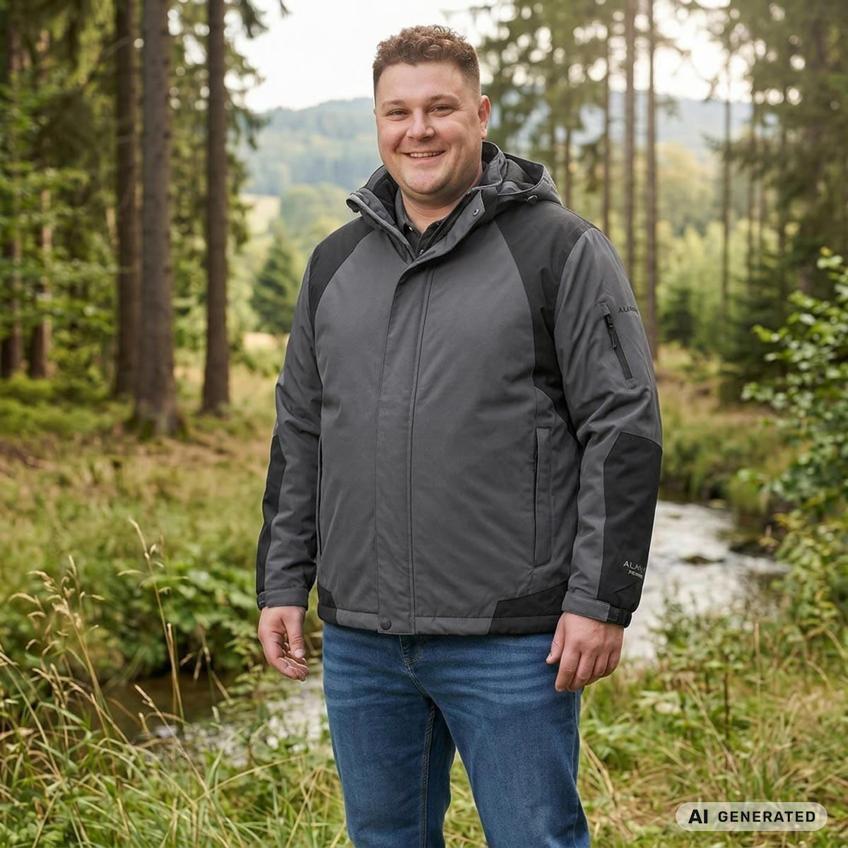 ADAMO 3-in-1 Funktionsjacke, wasserdicht grau
