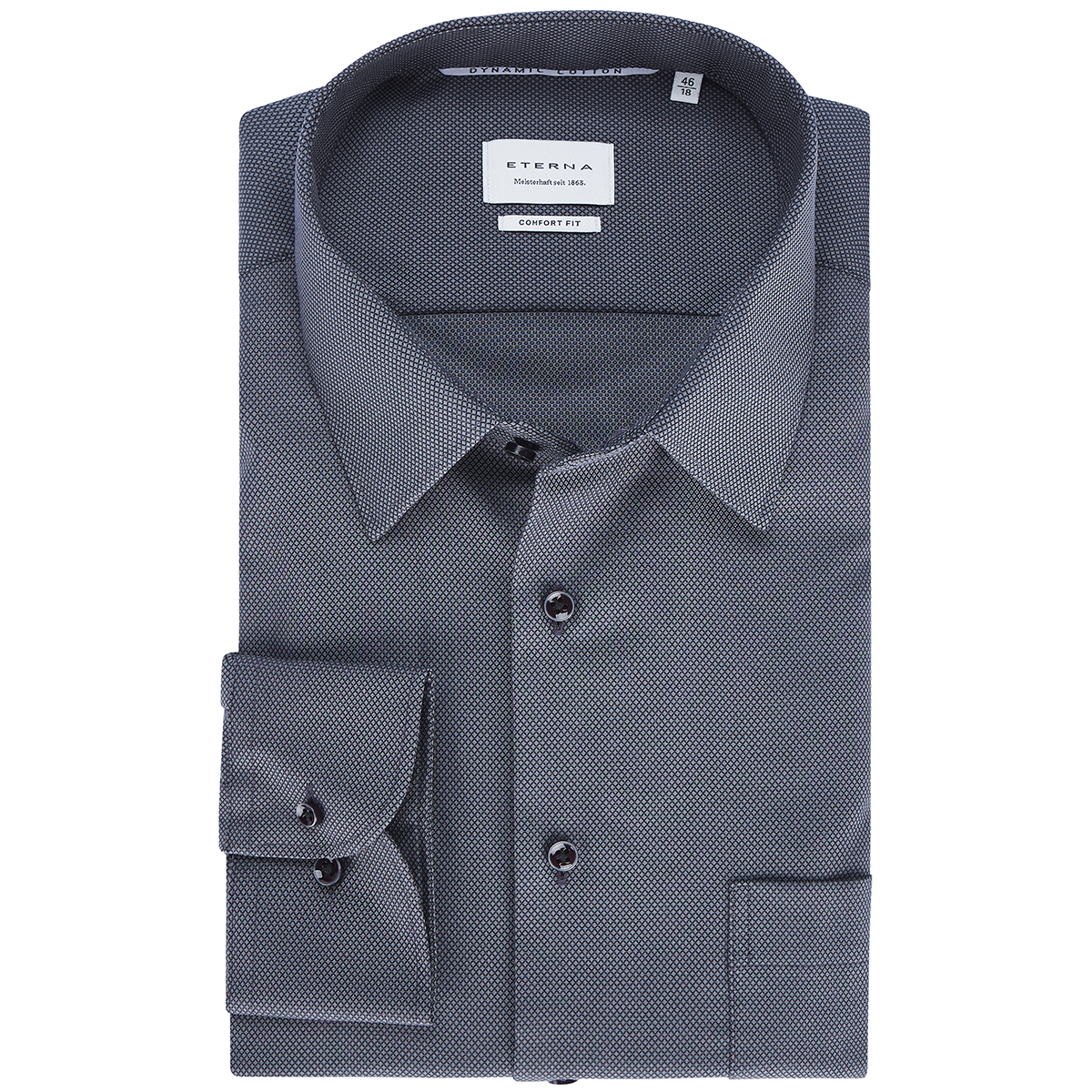 ETERNA Businesshemd aus "Dynamic Cotton™", bügelfrei schwarz
