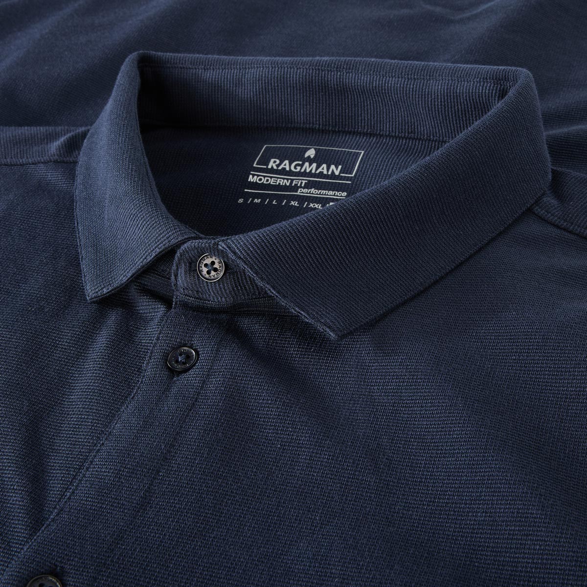 RAGMAN Freizeithemd aus Baumwollmix, atmungsaktiv marine