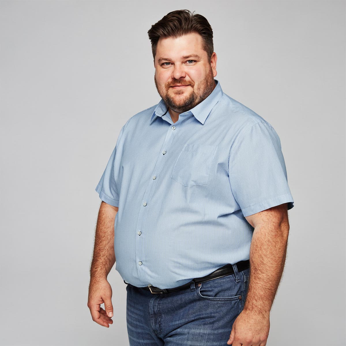 Pfundskerl Businesshemd mit Stretch hellblau