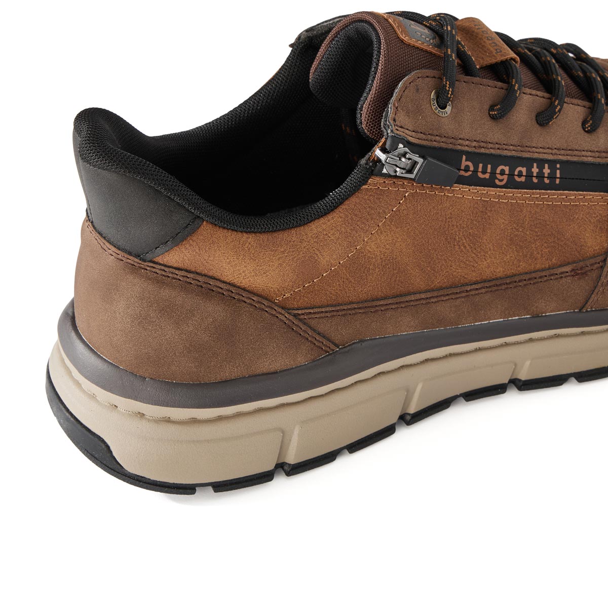 bugatti Halbschuh mit Reißverschluss cognac