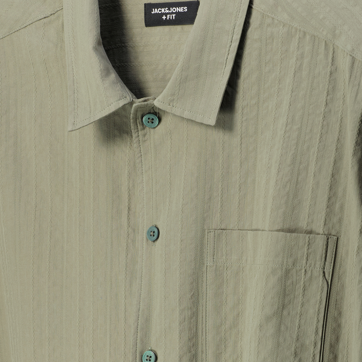 Jack&Jones Freizeithemd in Seersucker-Qualität oliv