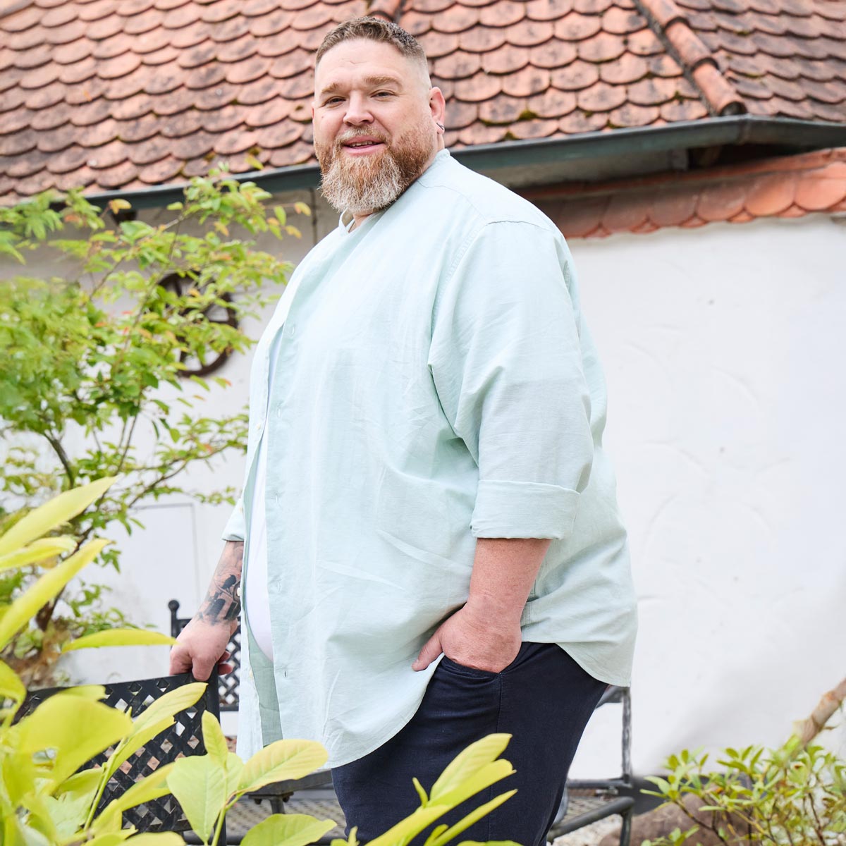 Jack&Jones Freizeithemd mit Leinen grün