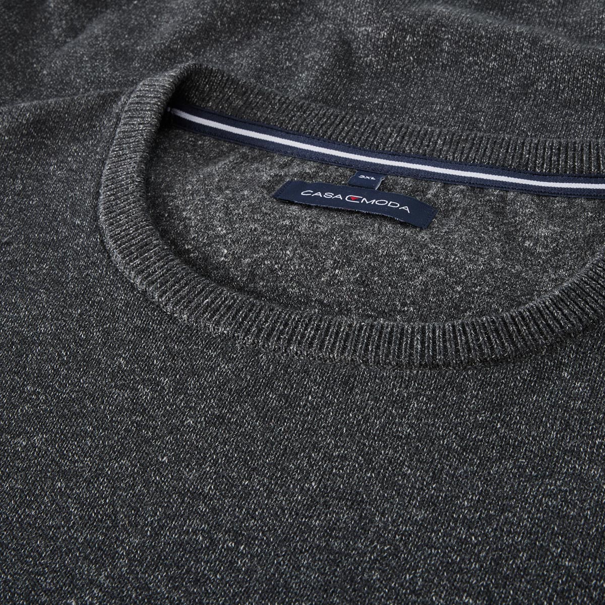 CASA MODA Strickpullover aus Baumwolle anthrazit