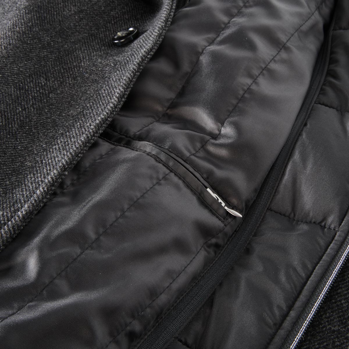 bugatti Wollmantel mit heraustrennbarem Westeneinsatz dunkelgrau