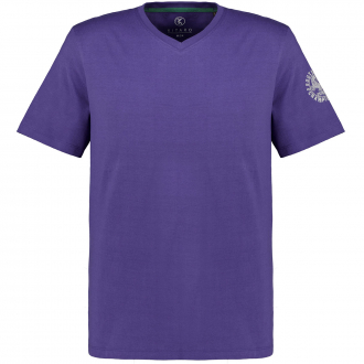 T-Shirt mit V-Ausschnitt blau_10706 | 3XL