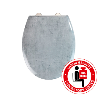 Extra belastbarer WC-Sitz "Concrete" mit Absenkautomatik (bis 300 kg Belastung) hellgrau_32 | One Size