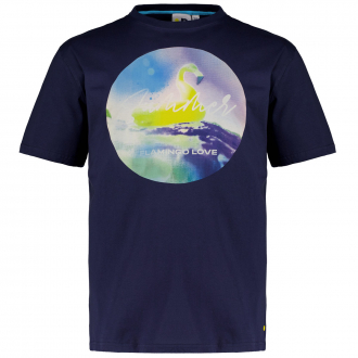 T-Shirt mit Print "Flamingo Love" dunkelblau_547 | 3XL