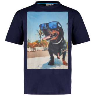 T-Shirt mit Print "Dog" dunkelblau_547 | 3XL
