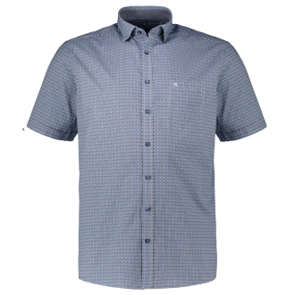 Baumwollhemd mit Allover-Print blau_100 | 3XL