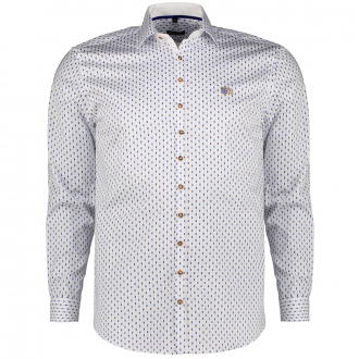 Hemd mit bayerischem Allover-Print,  langarm blau/weiß_48/4020 | 3XL