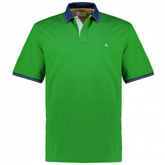 Stretch-Poloshirt mit Zierstreifen grün_537 | 3XL