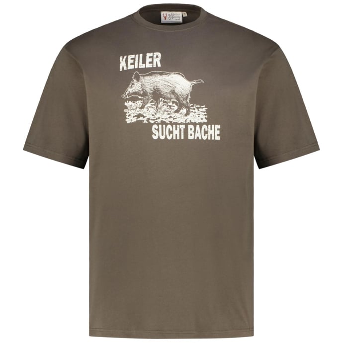 Hubertus T-Shirt mit Motiv-Print günstig online kaufen