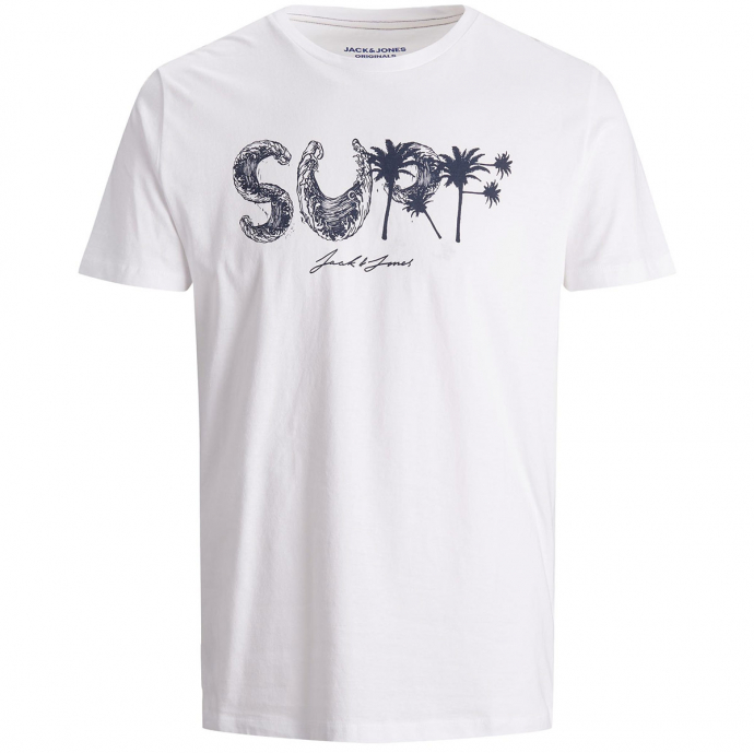 T-Shirt aus Baumwoll-Jersey mi Surfer-Motiv weiß_WHITE | 6XL