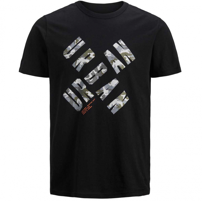 T-Shirt aus Baumwolljersey mit Logoprint schwarz_BLACK | 4XL