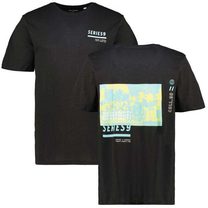 T-Shirt mit Motiv-Print auf Vorder- und Rückseite schwarz_BLACK | 3XL