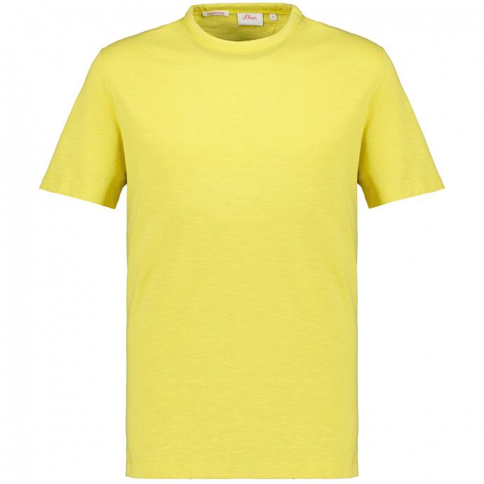 T-Shirt aus Biobaumwolle in Flammgarn-Optik gelb_1504 | 3XL