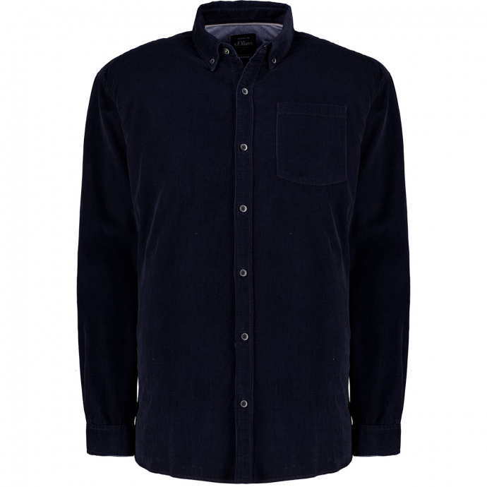 Feincord-Hemd mit Button-Down-Kragen marine_5978 | 3XL