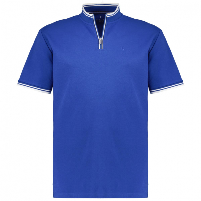 Poloshirt mit Kontraststreifen blau_10704 | 3XL