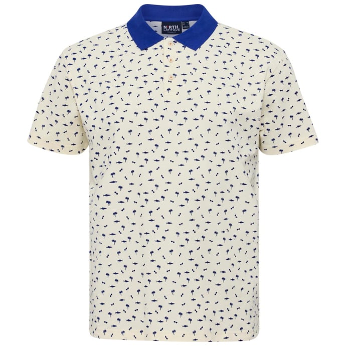 north 56 4 Poloshirt Printed Pique Poloshirt in großen Größen von North, tü günstig online kaufen