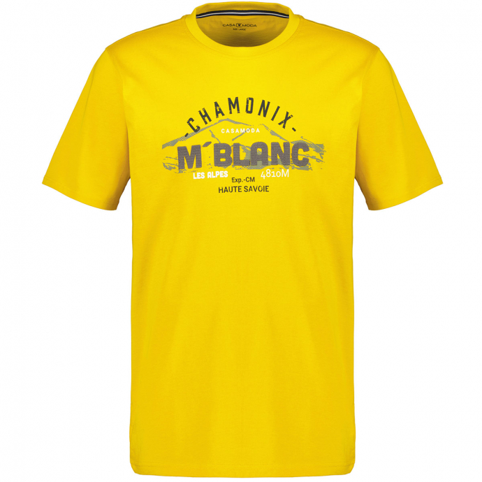T-Shirt aus Baumwolljersey mit Print- und Stickelementen gelb_539 | 5XL