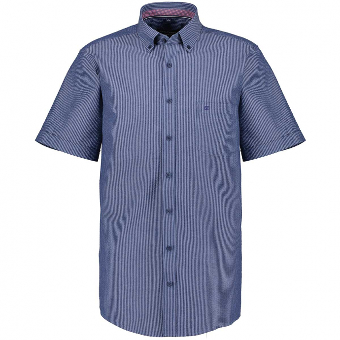 Baumwollhemd in Seersucker-Qualität blau/dunkelblau_101/4040 | XXL
