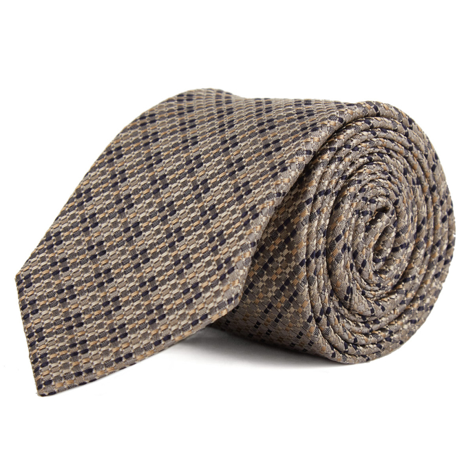 Strukturierte Krawatte aus Seide beige_21/75 | One Size