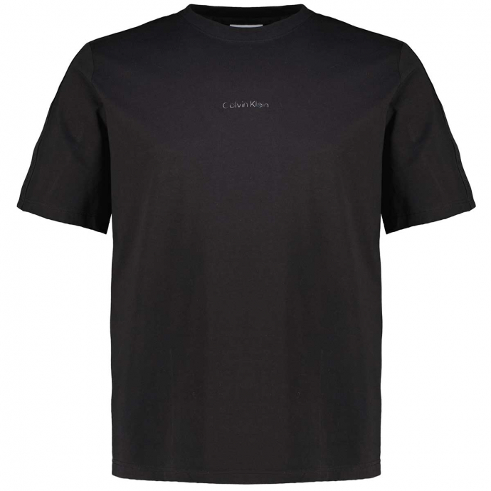 T-Shirt mit Logo-Tape und Print, kurzarm schwarz_BEH | 3XL