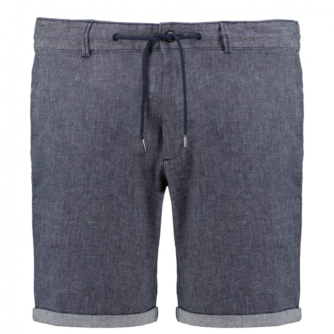 Shorts im Jeanslook aus Baumwoll-/Leinenmix dunkelblau_0800 | 3XL