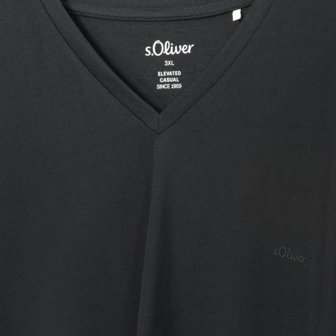 s.Oliver Kurzarmshirt Baumwoll-T-Shirt mit kleinem Logo-Print Logo günstig online kaufen