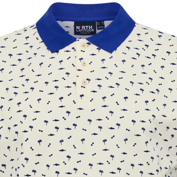 north 56 4 Poloshirt Printed Pique Poloshirt in großen Größen von North, tü günstig online kaufen