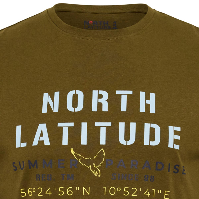 north 56 4 Print-Shirt Printed T-Shirt in Übergrößen von North in Army Gree günstig online kaufen