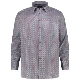 Freizeithemd mit Allover-Print rot_400 | 7XL