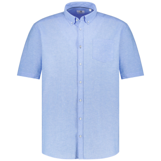 Freizeithemd mit Leinen mittelblau_41 | 3XL