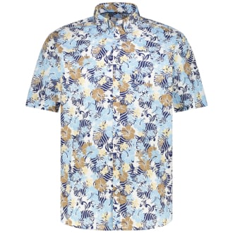 Freizeithemd aus Baumwolle blau/gelb_92 | 3XL