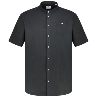 Freizeithemd mit Leinen schwarz_99 | 3XL