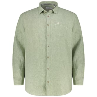 Trachtenhemd aus Leinen grün_1192 | 3XL