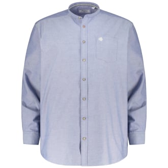Trachtenhemd mit Krempelärmeln blau/weiß_1193 | 3XL