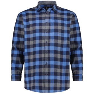 Kariertes Flanellhemd aus Baumwolle dunkelblau_91 | 3XL