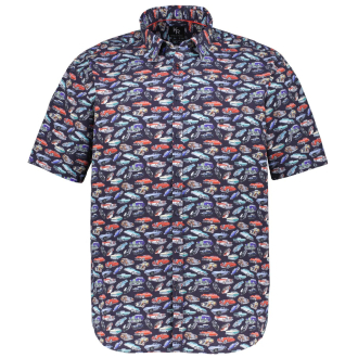 Freizeithemd mit Allover-Print dunkelblau_91 | 3XL