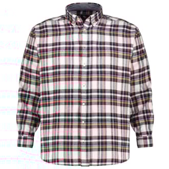 Kariertes Freizeithemd aus Baumwoll-Flanell grün/weiß_94/55 | 7XL