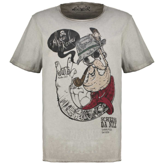 Trachten T-Shirt mit Print "Alpen Rocker" beige_0101 | 4XL