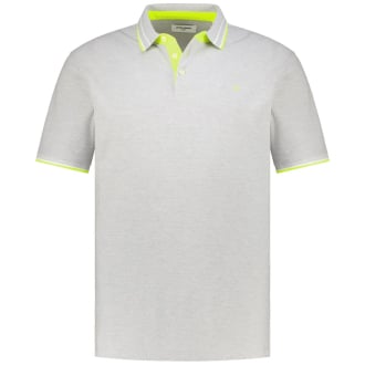 Poloshirt mit Kontrastdetails hellgrau_LIGHT GREY MELANGE/NEON | 3XL
